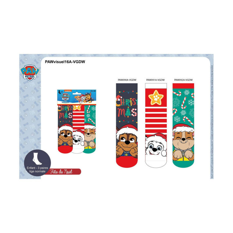 Picture of 87899447 BOYS PAW PATROL PACK OF 3 CHRISTMAS SOCKS